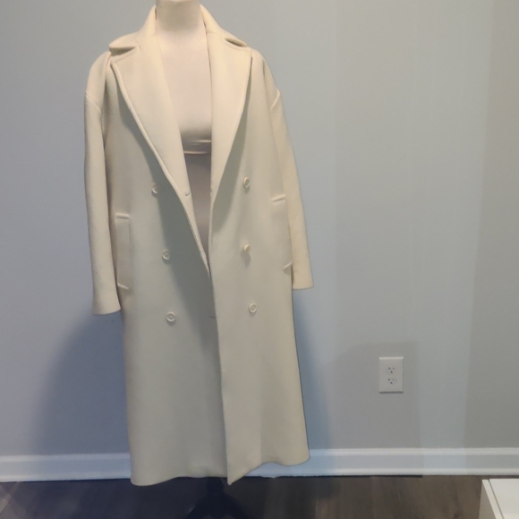ZARA  MANTECO WOOL LIMITED EDITION COAT CREAM Size Xs Oversized - Picture 10 of 14